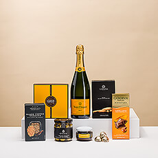 Ship Italian food across Europe Veuve Clicquot Champagne rich rosè