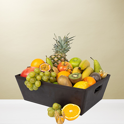 Exotic Fruit in Faux Leather Hamper