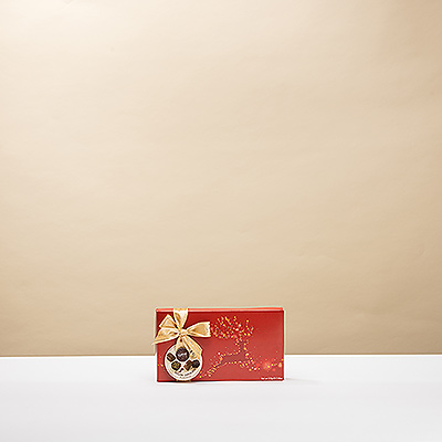 Brown rectangular chocolate gift box, including greeting card to make your season's greetings!