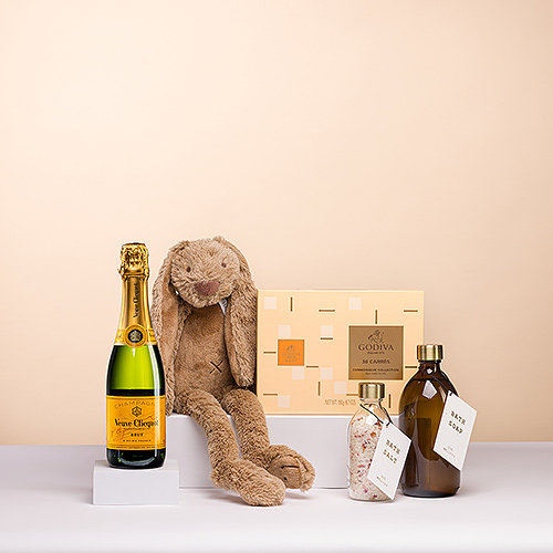 Mom & Baby Me Time Gift with Godiva & Veuve Clicquot