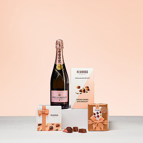 Moët & Chandon Rosé Champagne & Neuhaus Chocolates - Delivery in Belgium by  GiftsForEurope