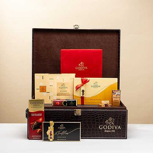 Godiva Grand panier cadeau festif en croco