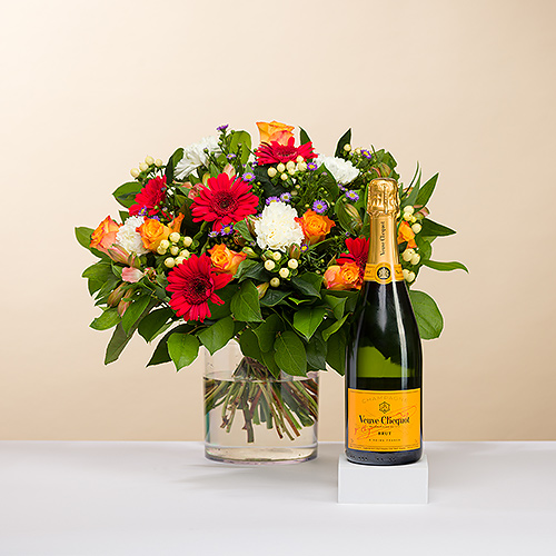 Bouquet du Jour with Champagne Veuve Clicquot