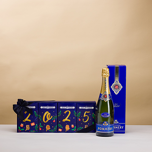 Champagner Pommery & Jules Destrooper Neujahrsgeschenkbox 2025