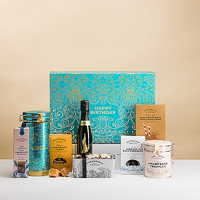 Wish them a very happy birthday with this wonderful Happy Birthday gift hamper filled with the finest British sweets treats by Cartwright & Butler.