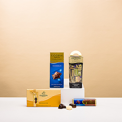 Sorpréndale con una deliciosa gama de bombones Godiva en una amplia variedad de sabores y variedades. Este regalo especial Godiva es el regalo de cumpleaños perfecto para él, regalo del Día del Padre, regalo de agradecimiento o simplemente una agradable sorpresa para decirle «¡Estoy pensando en ti!».