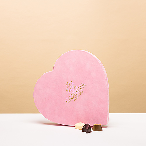 Godiva Pink Velvet Heart, 12 pcs