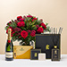 Merry Christmas Bouquet with Champagne, Godiva & Le Parfum de Nathalie Countess [01]