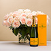 20 Romantic Roses Bouquet & Veuve Clicquot in Gift Box [01]